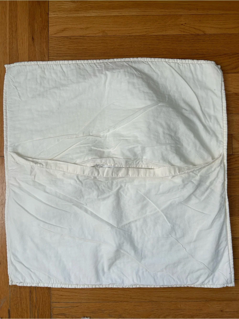 Pottery Barn Euro Pillow Sham Creamy White Textured Floral (1)